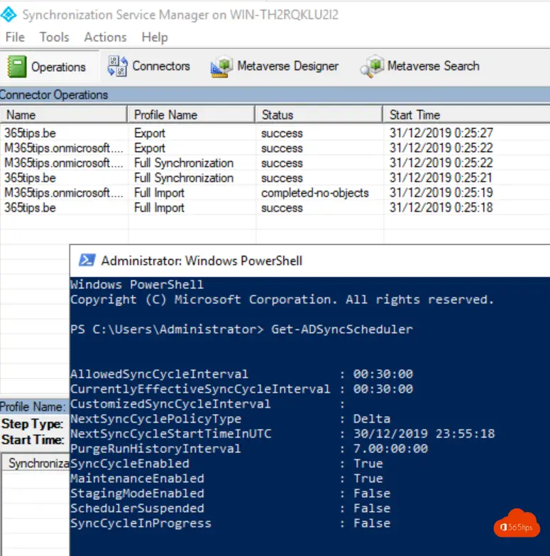 How to perform a manual Azure Active Directory synchronization.