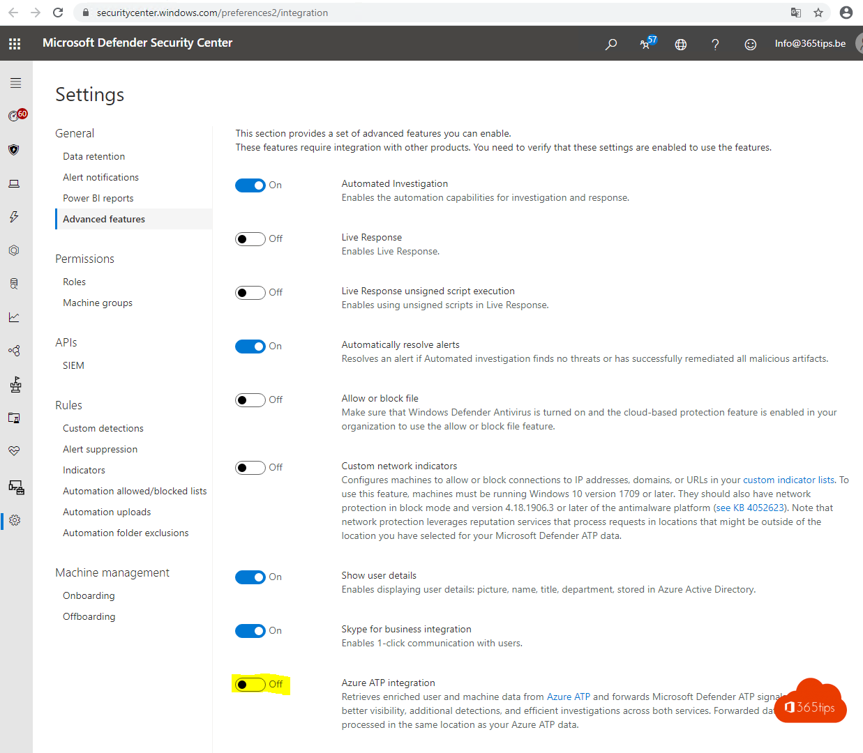 Ajouter Windows Defender ATP à Azure Advance Threat Protection