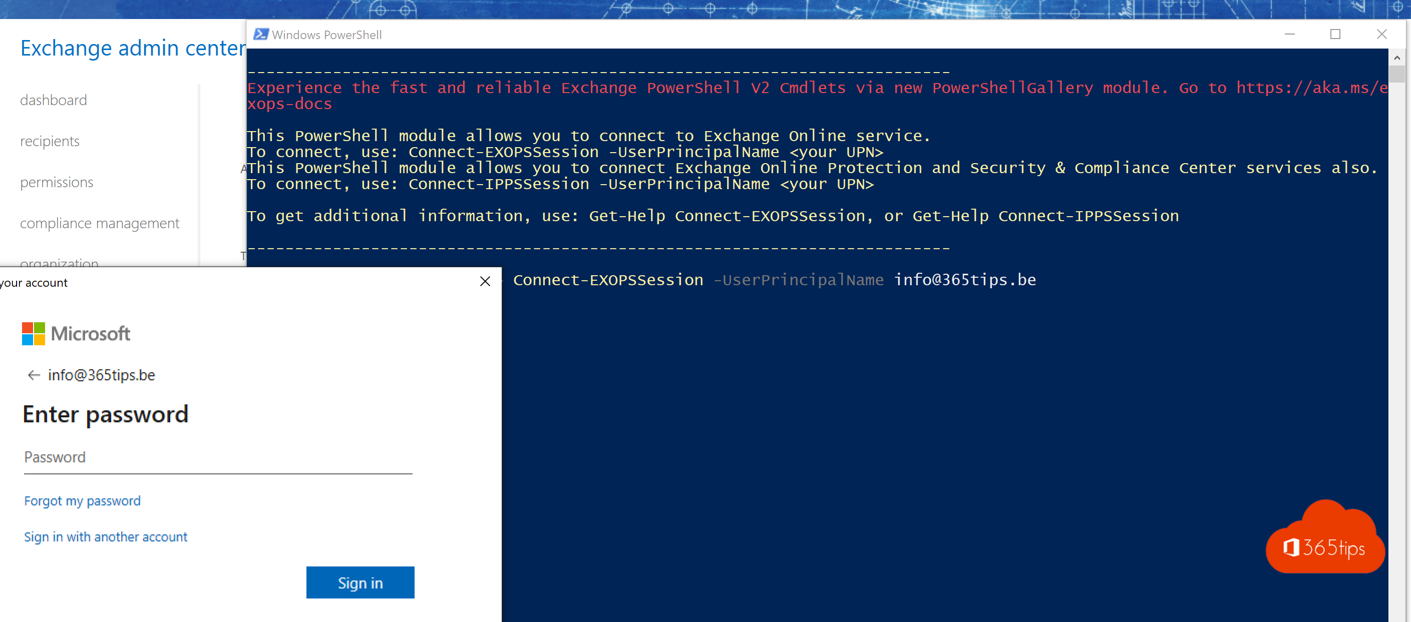 How to log in with Multi-factor Authentication on the Exchange Online  PowerShell  module?
