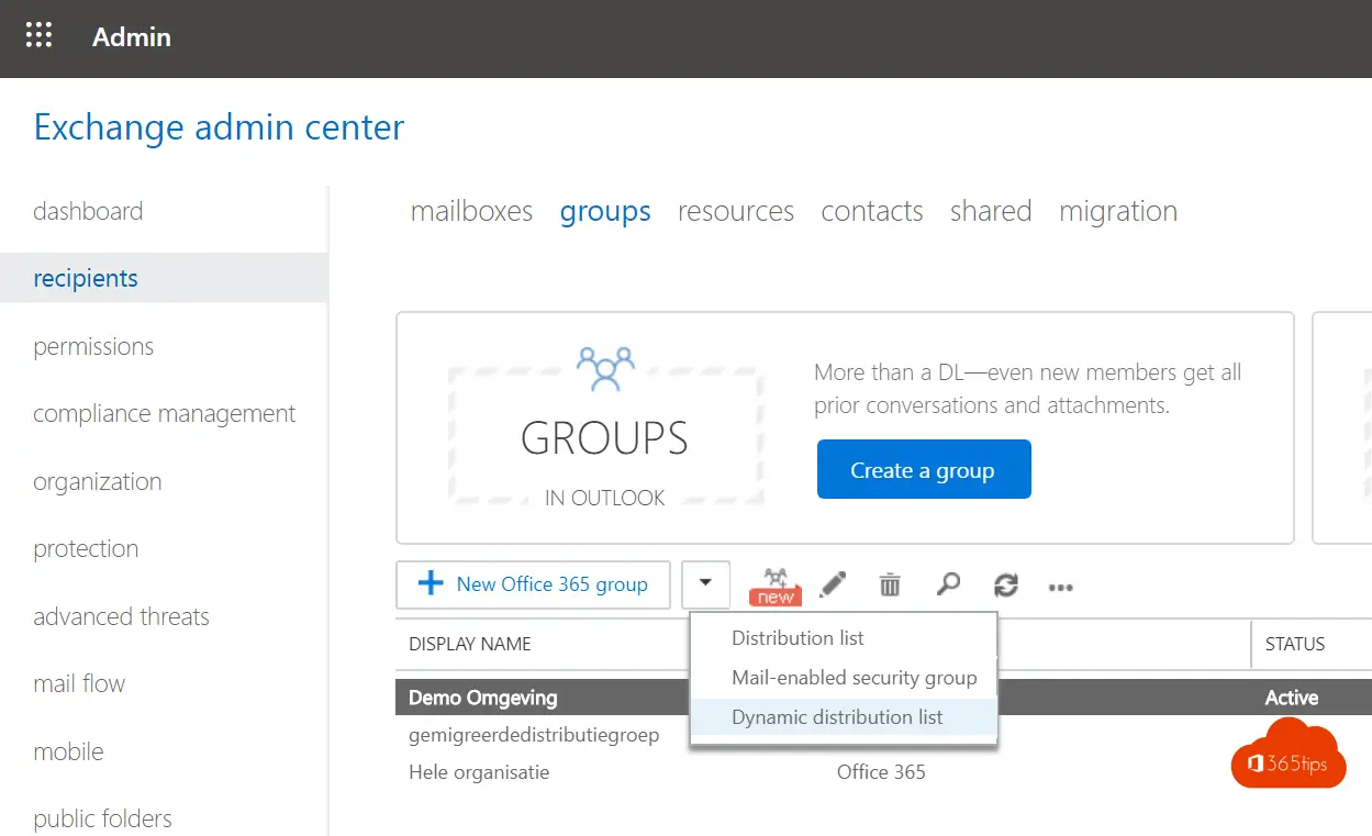 How to create dynamic distribution groups in Exchange Online ?