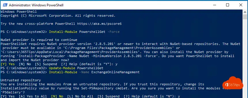 install exchange powershell module