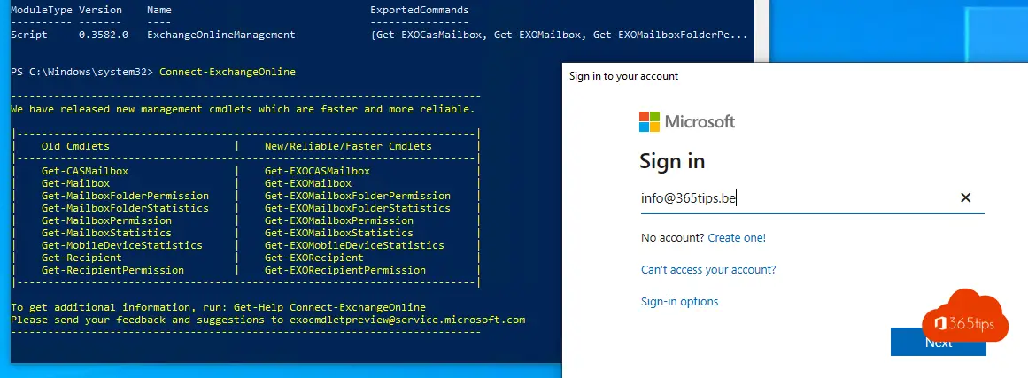 install microsoft exchange online powershell module