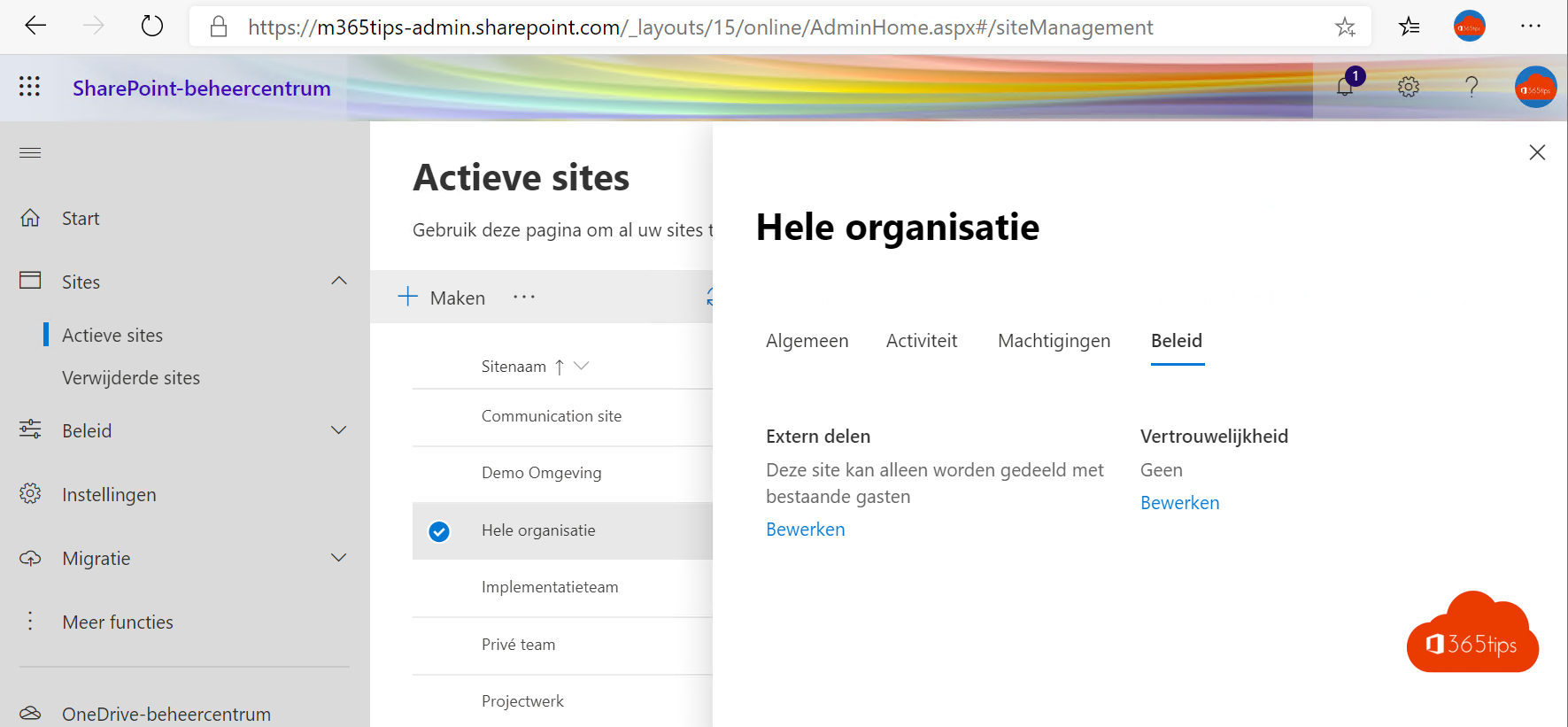 Microsoft Teams governance Hele Organisatie