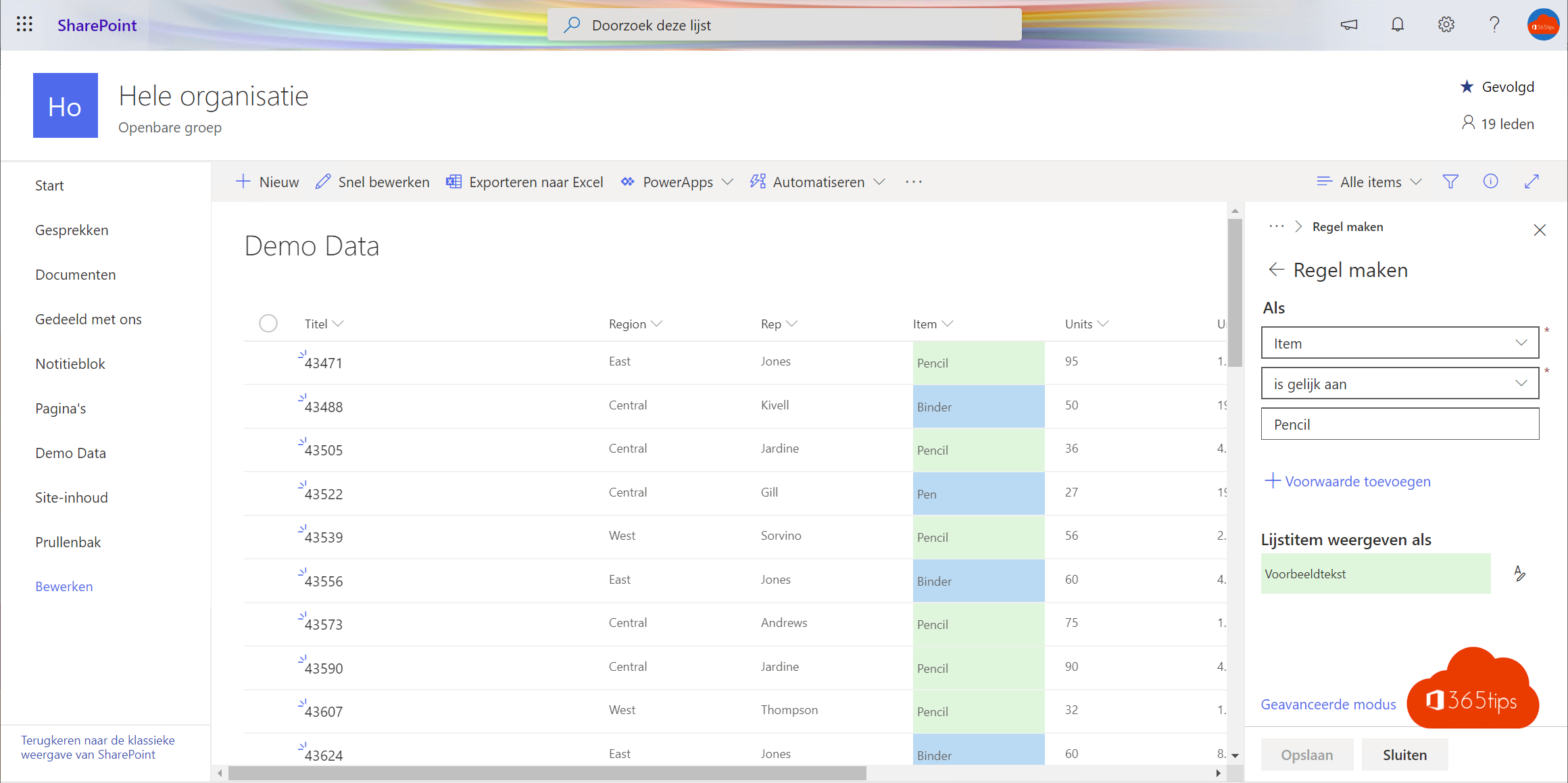 Maak een SharePoint lijst vanuit Excel in Microsoft Teams