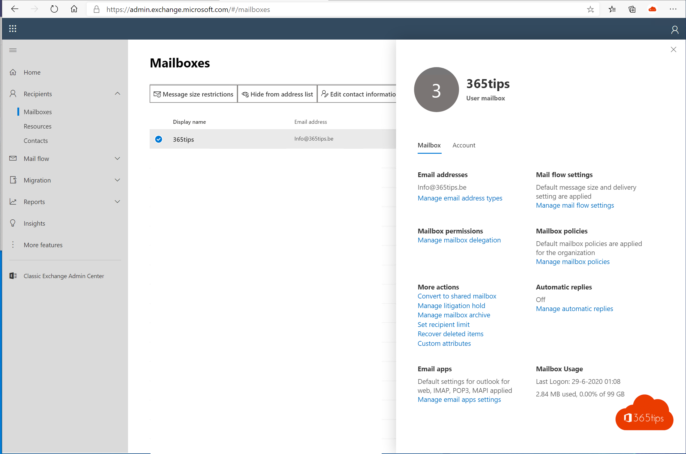 Hoe kan je verwijderde e-mails herstellen in  Exchange Online in Microsoft 365