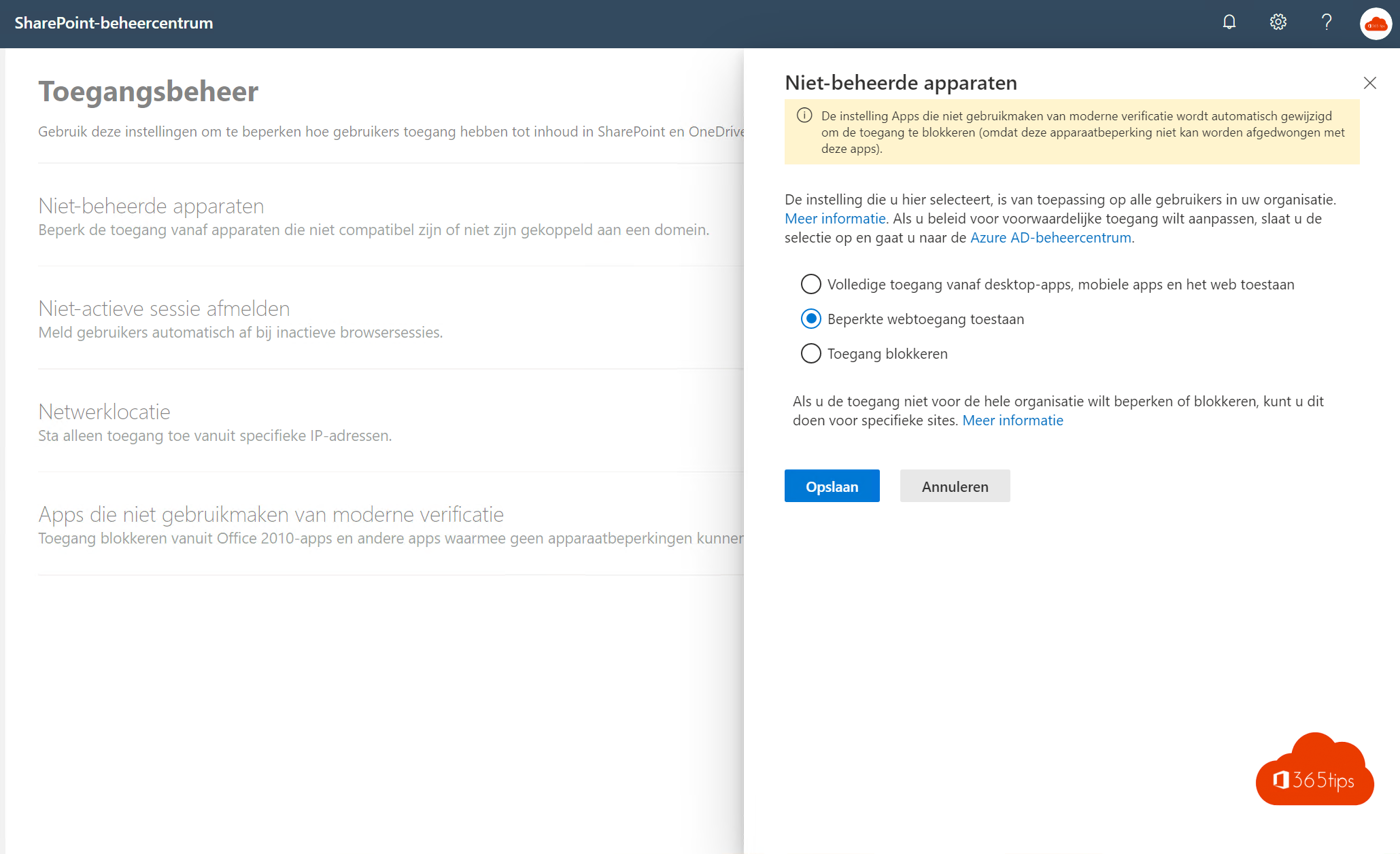 Restringir el acceso a documentos en dispositivos no gestionados en Microsoft 365