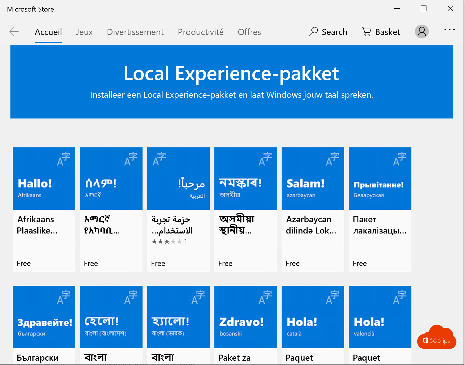Comment changer la langue du site Windows 10 en Belgique - néerlandais ?