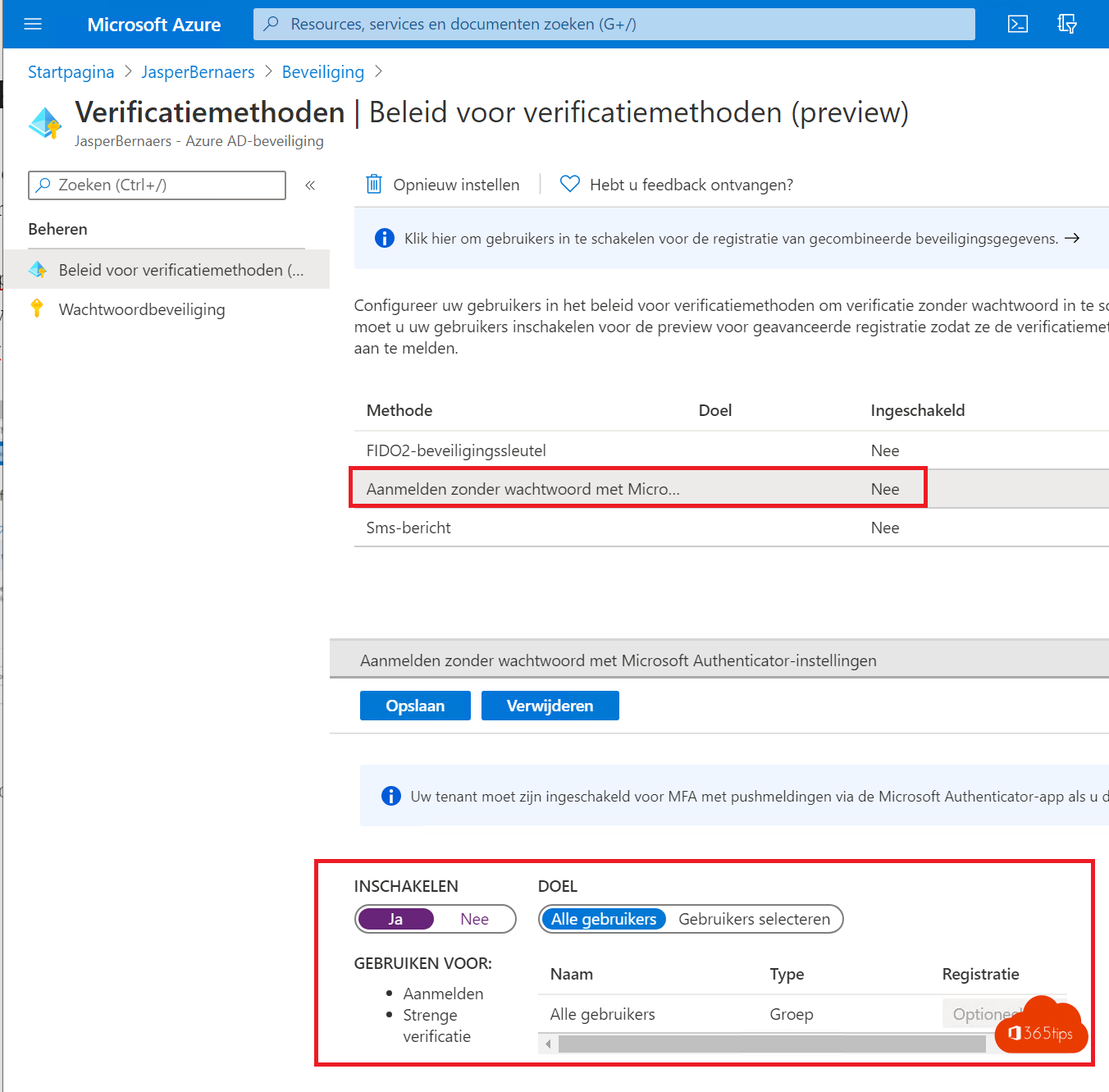 Activar la autenticación sin contraseña en 3 pasos - Microsoft 365