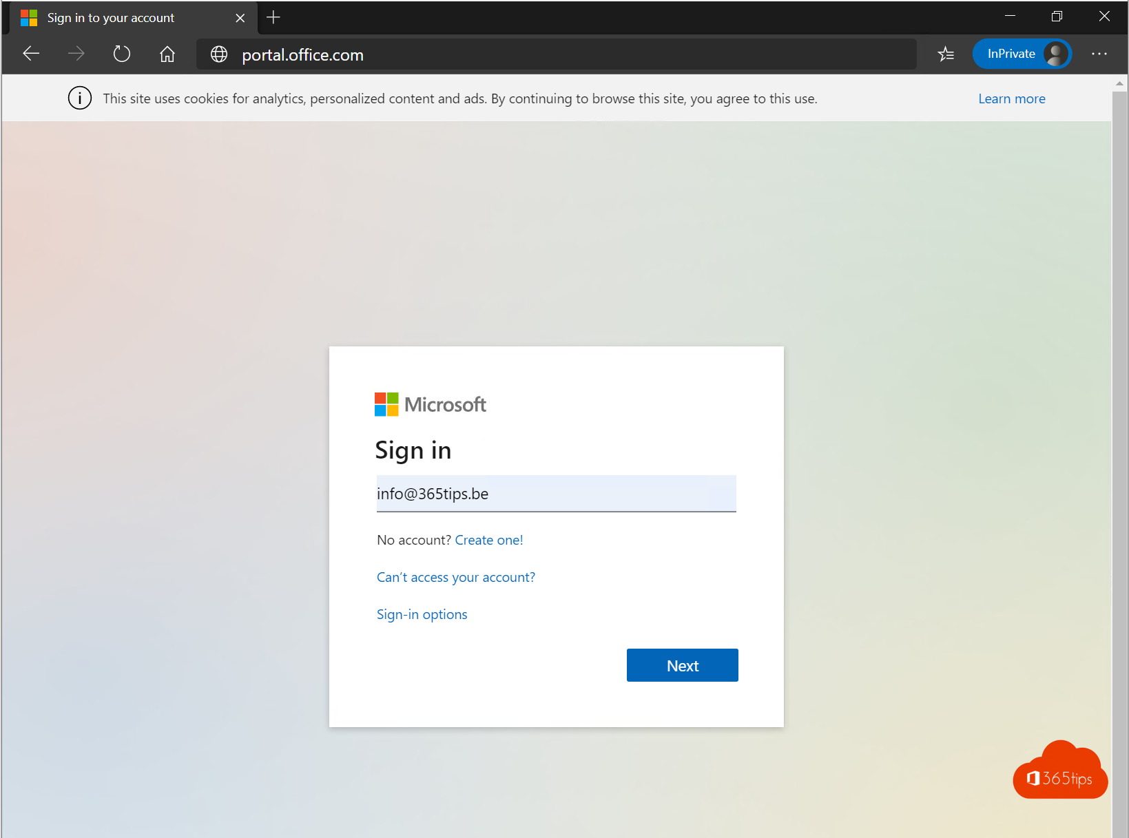 How do I log in to Microsoft 365 or the Azure Portal?