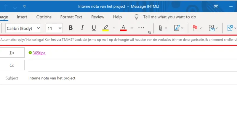 Interne e-mails automatisch doorsturen naar Microsoft Teams