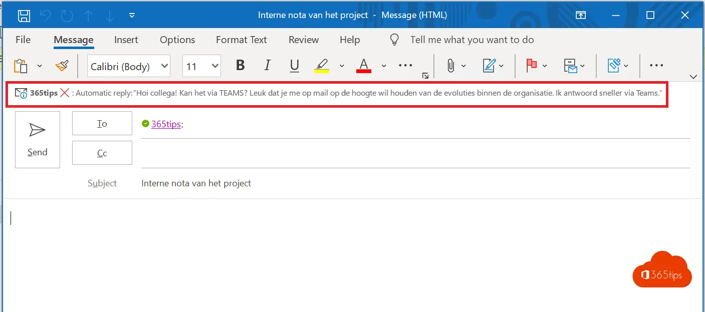Internal emails automatically forwarded to Microsoft Teams