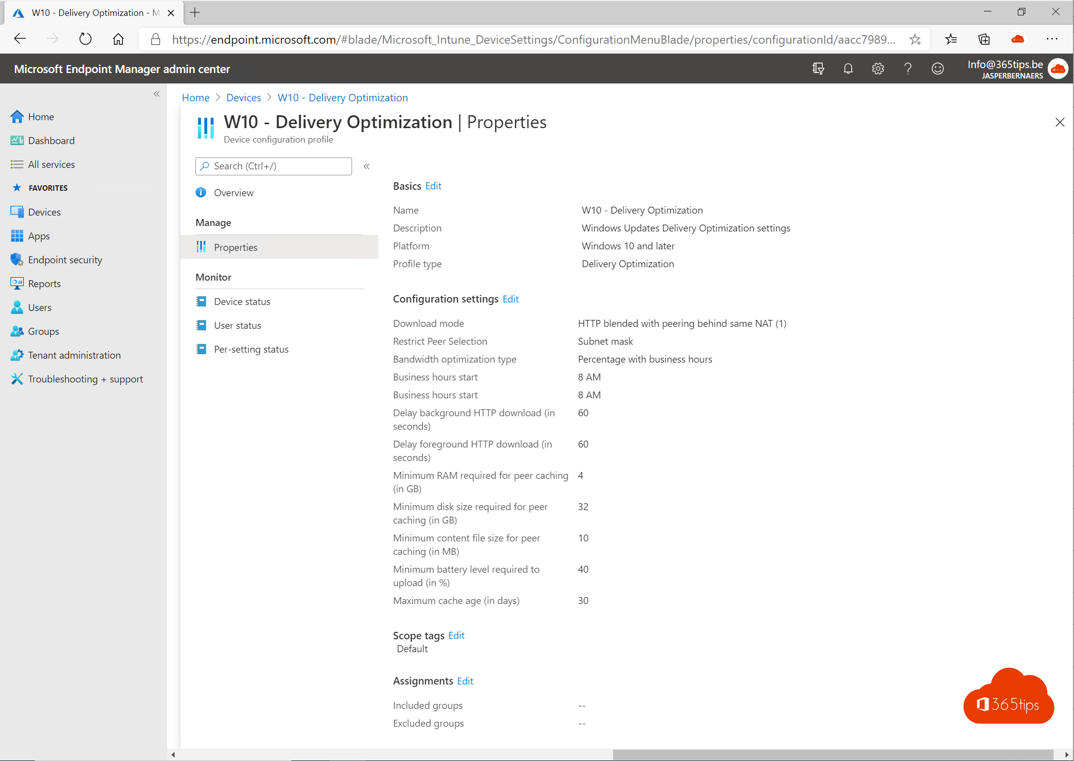 Delivery optimization best-practices for Microsoft Endpoint Manager