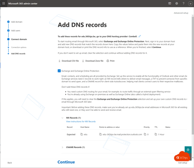 Configure sus ajustes DNS para un nuevo dominio en Office 365