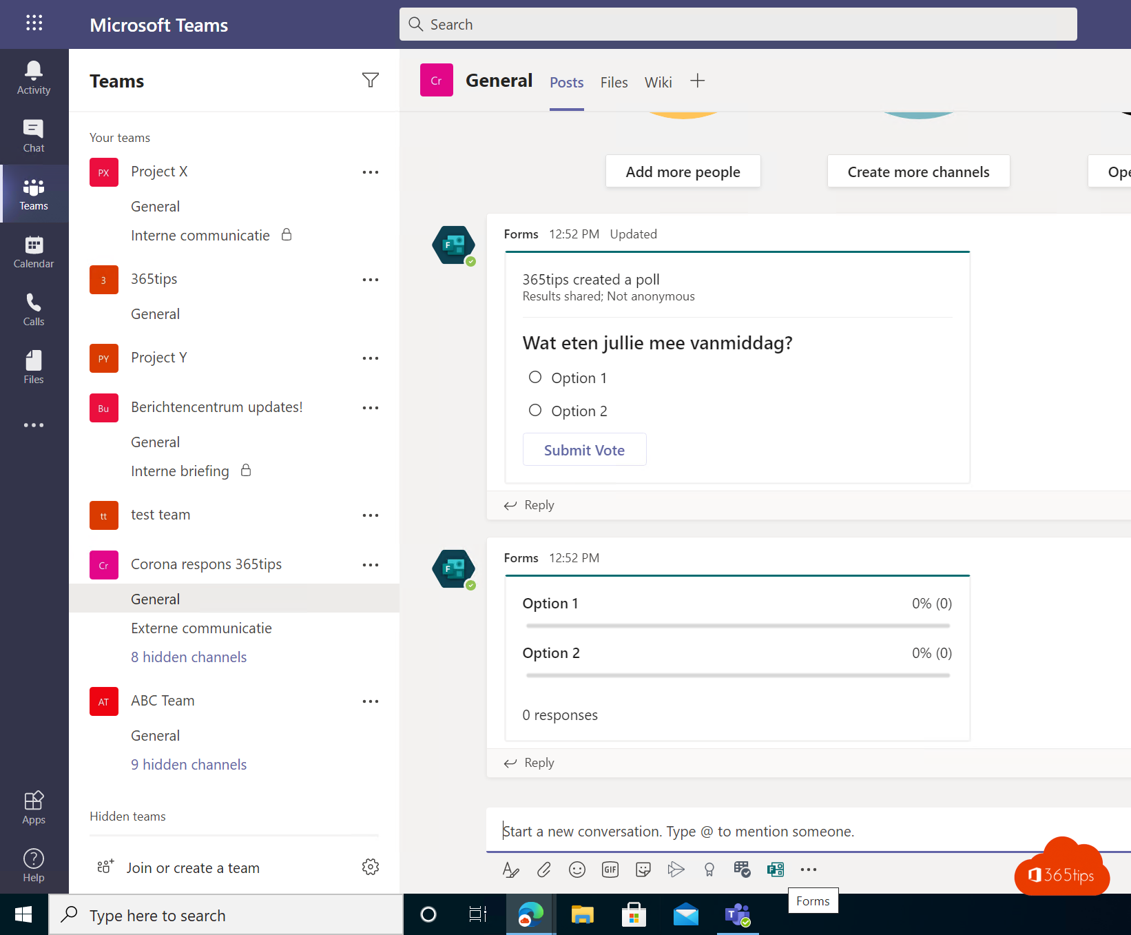 Microsoft Forms for Polls in Microsoft Teams!