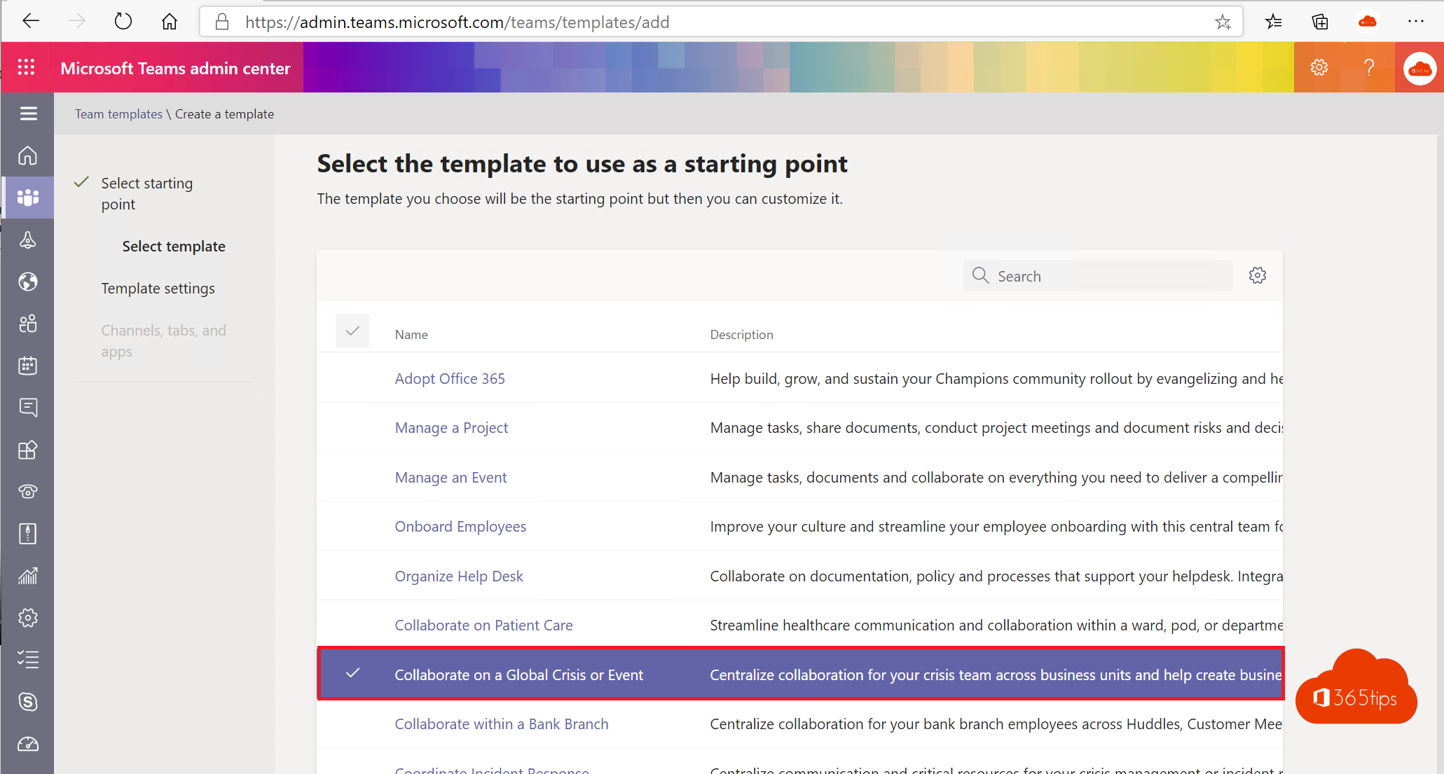 Create and manage Microsoft Team templates through Teams Admin Center