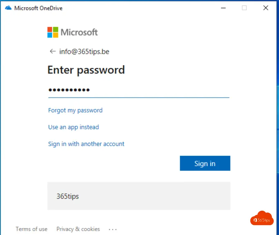 mac require password for onedrive