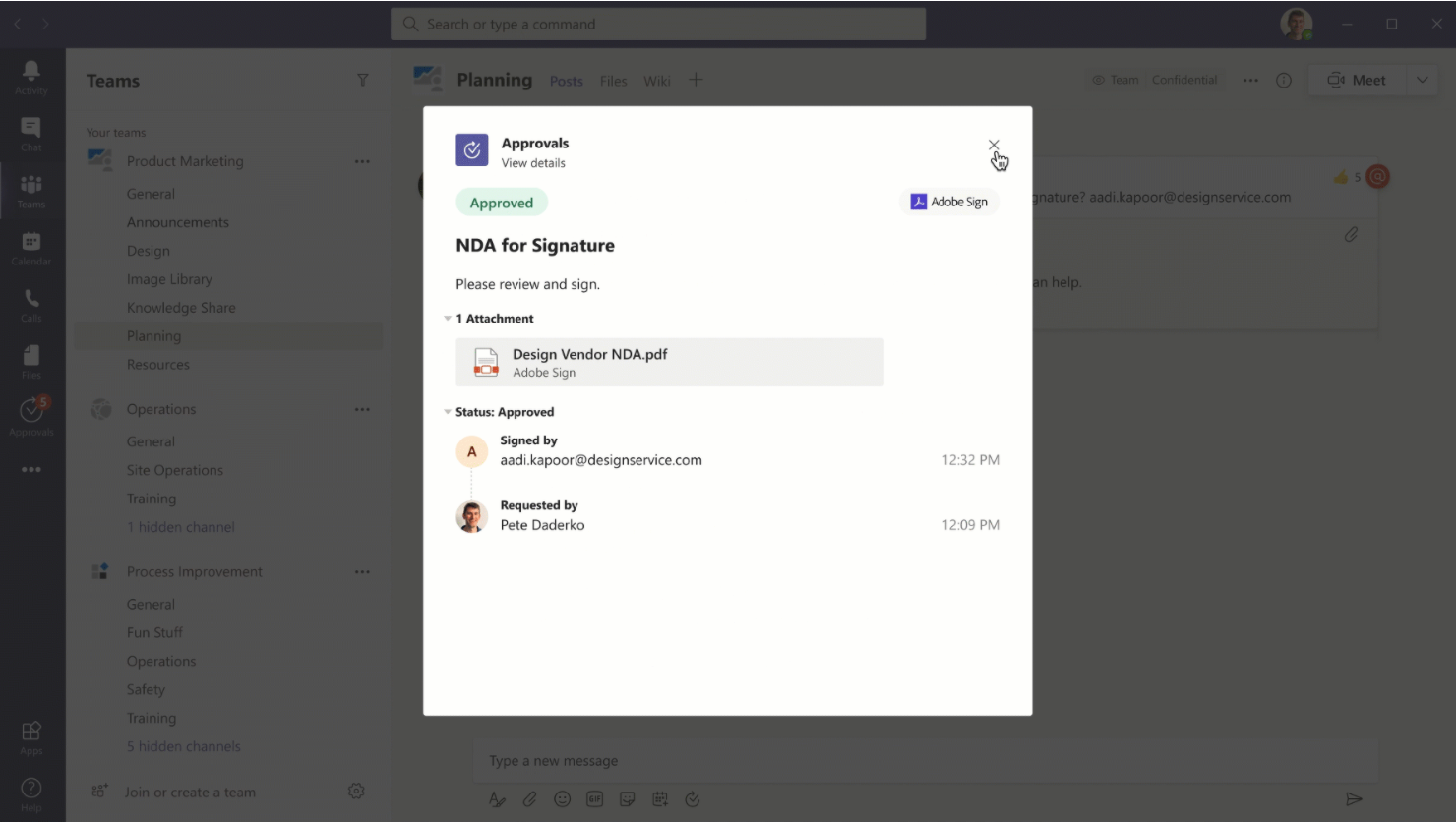 Get results faster with Approvals in Microsoft Teams