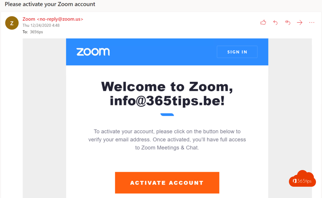 Activer le compte Zoom