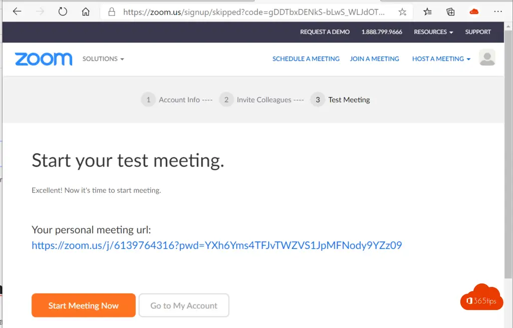 Commencez votre réunion de test Zoom