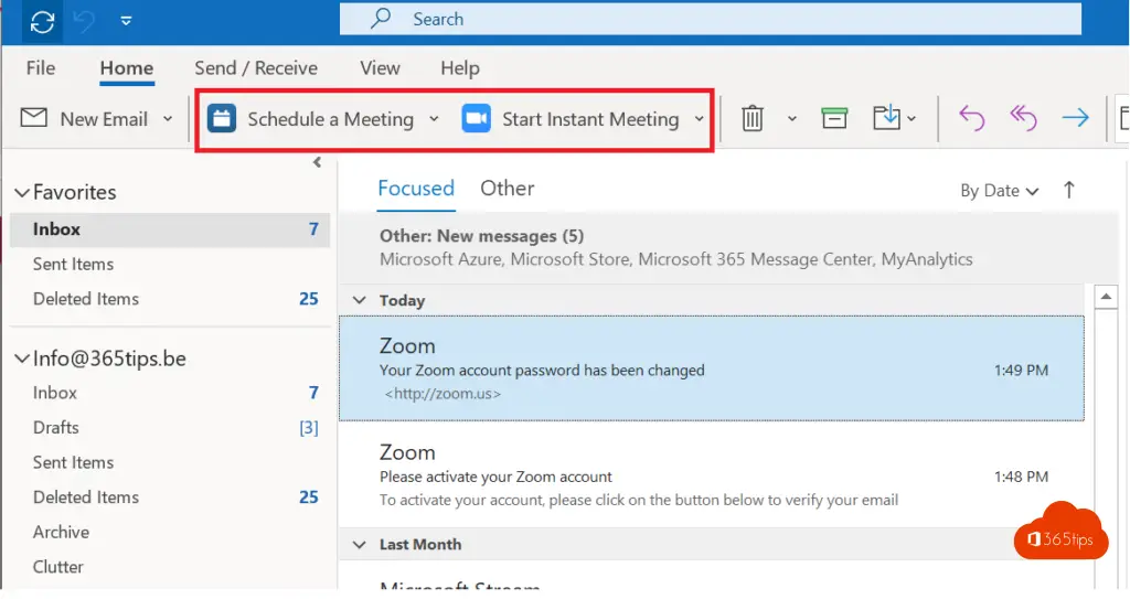 Programar reunión a través de Outlook Zoom