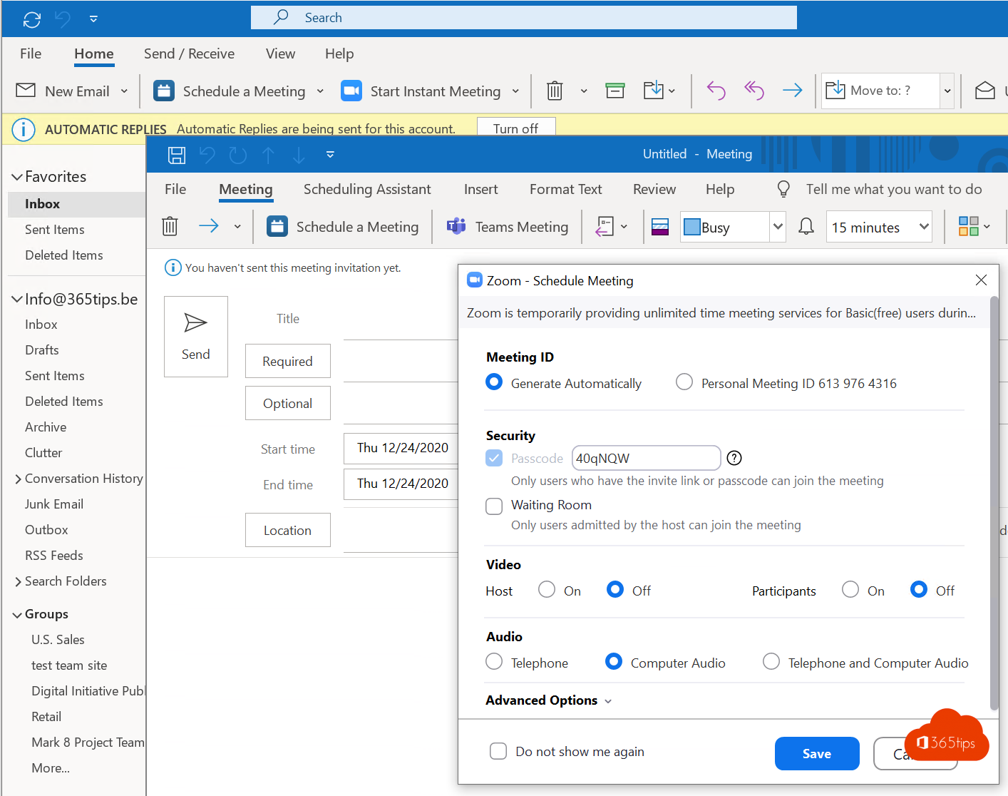 install zoom client for outlook