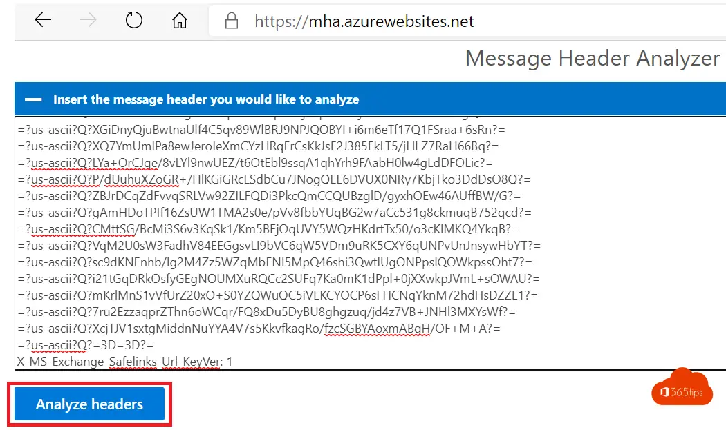 Analizar un mensaje de correo electrónico con el Analizador de Mensajes - Solución de problemas