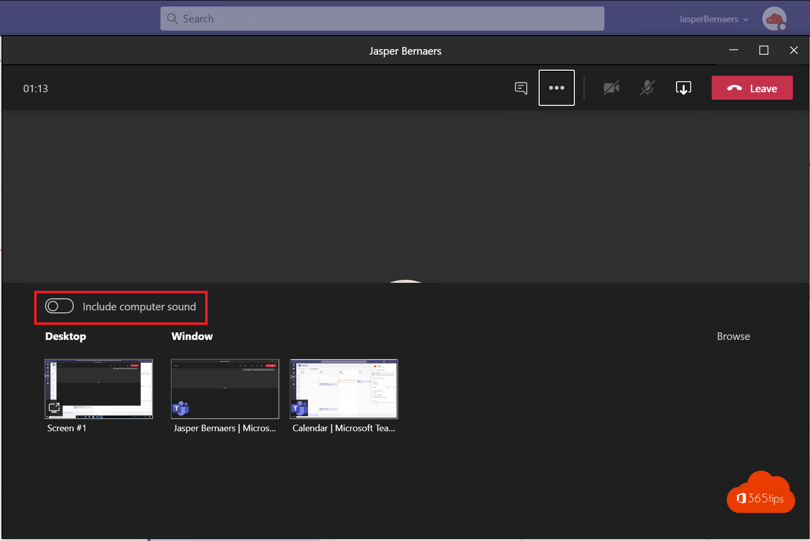 Compartir la pantalla con el audio del ordenador en Microsoft Teams | Windows + Mac
