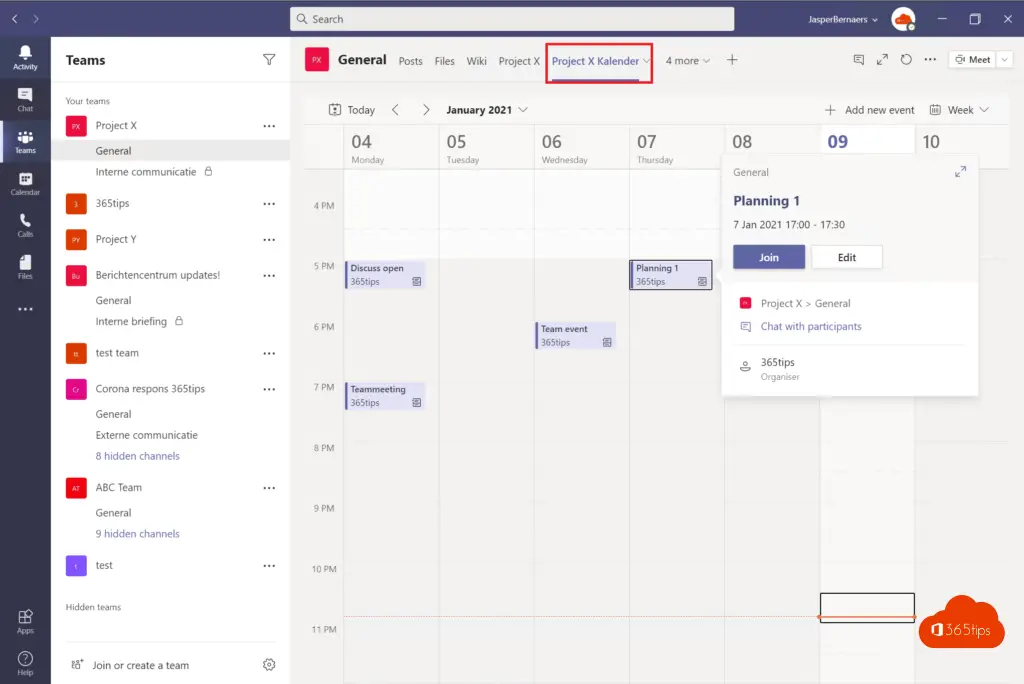 Aktivieren und verwenden Sie das Handbuch "Kanalkalender" in Microsoft Teams