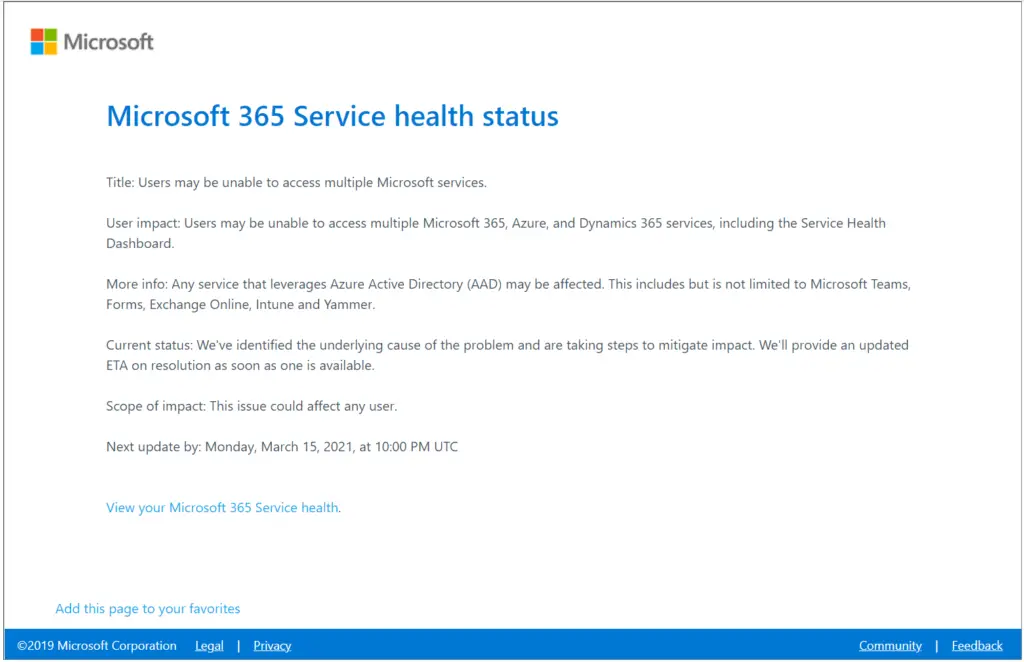 ? What to do if Office 365 is unavailable: view Microsoft 365 service  health