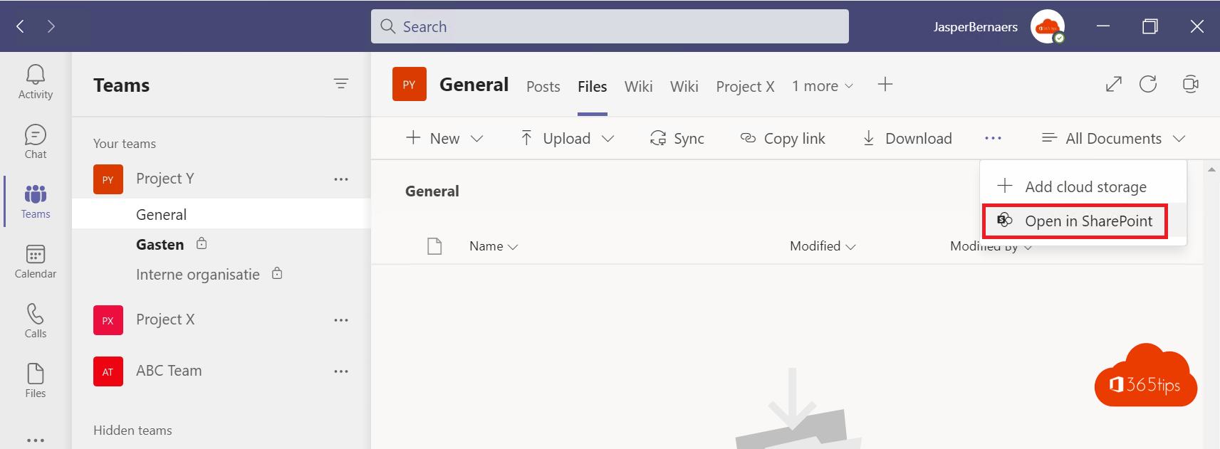 Create a readonly folder in Microsoft Teams