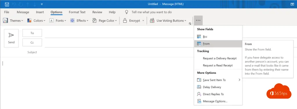 outlook send email as alias