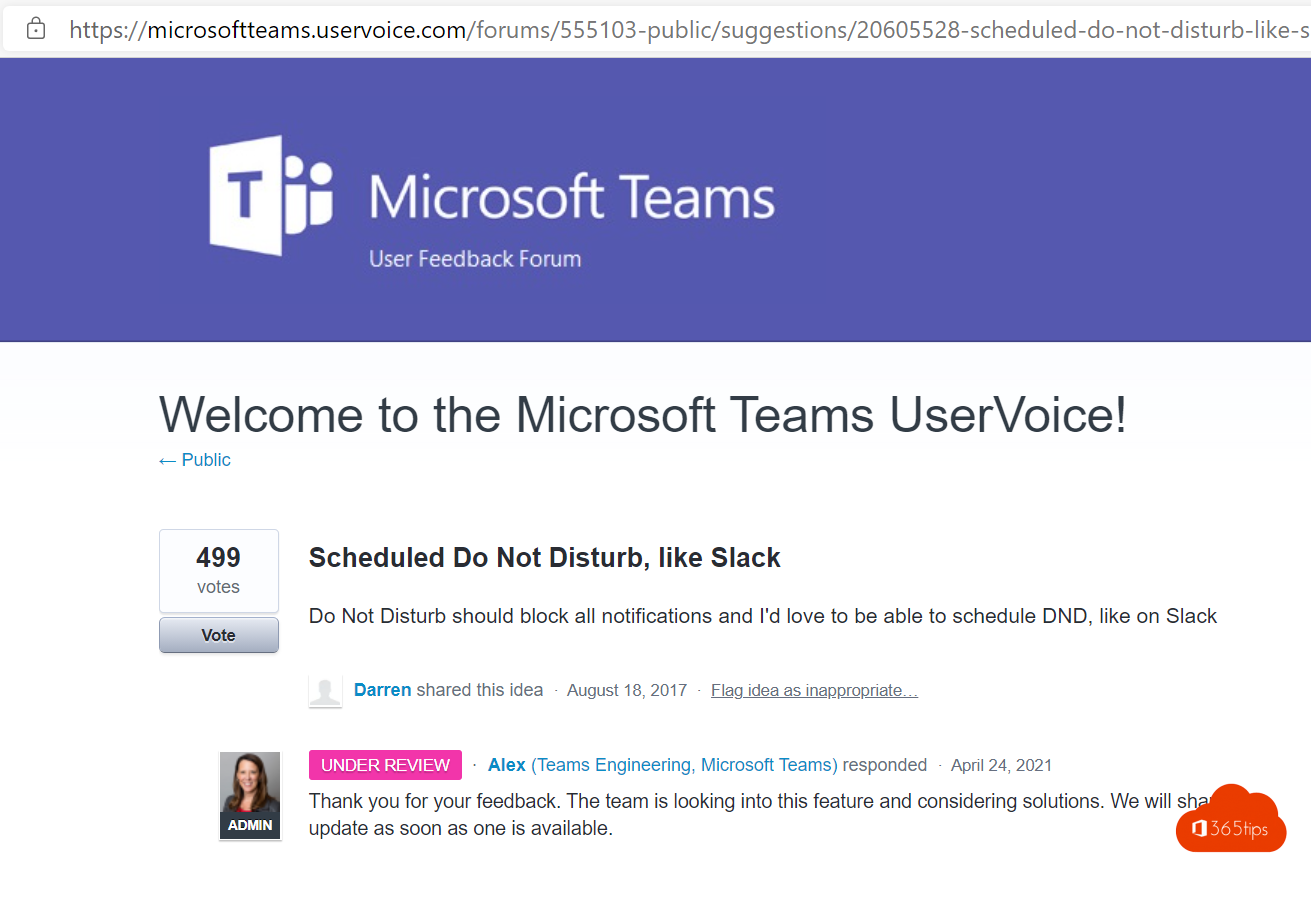 In Microsoft Teams gepland niet storen instellen zoals in Slack?