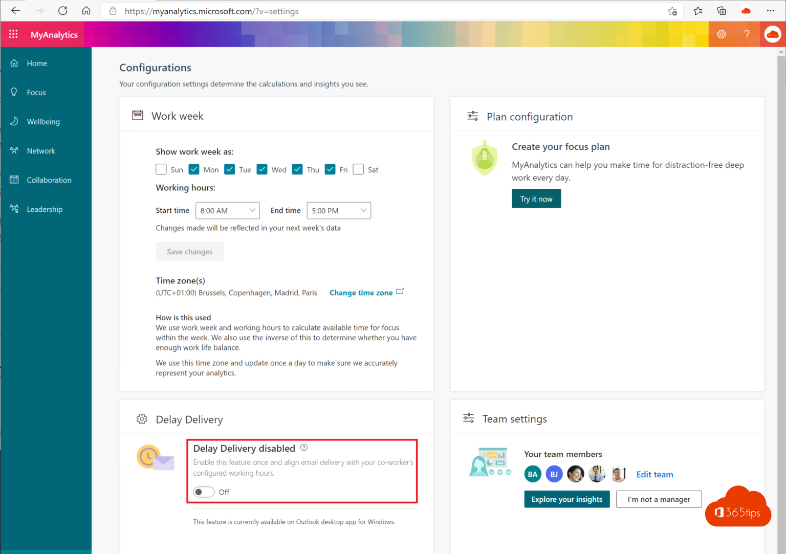 Email delivery only during business hours