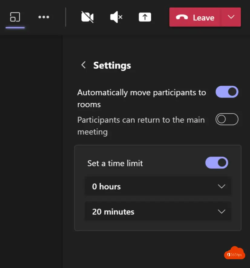 How to set automatic timer for Teams breakout rooms ?