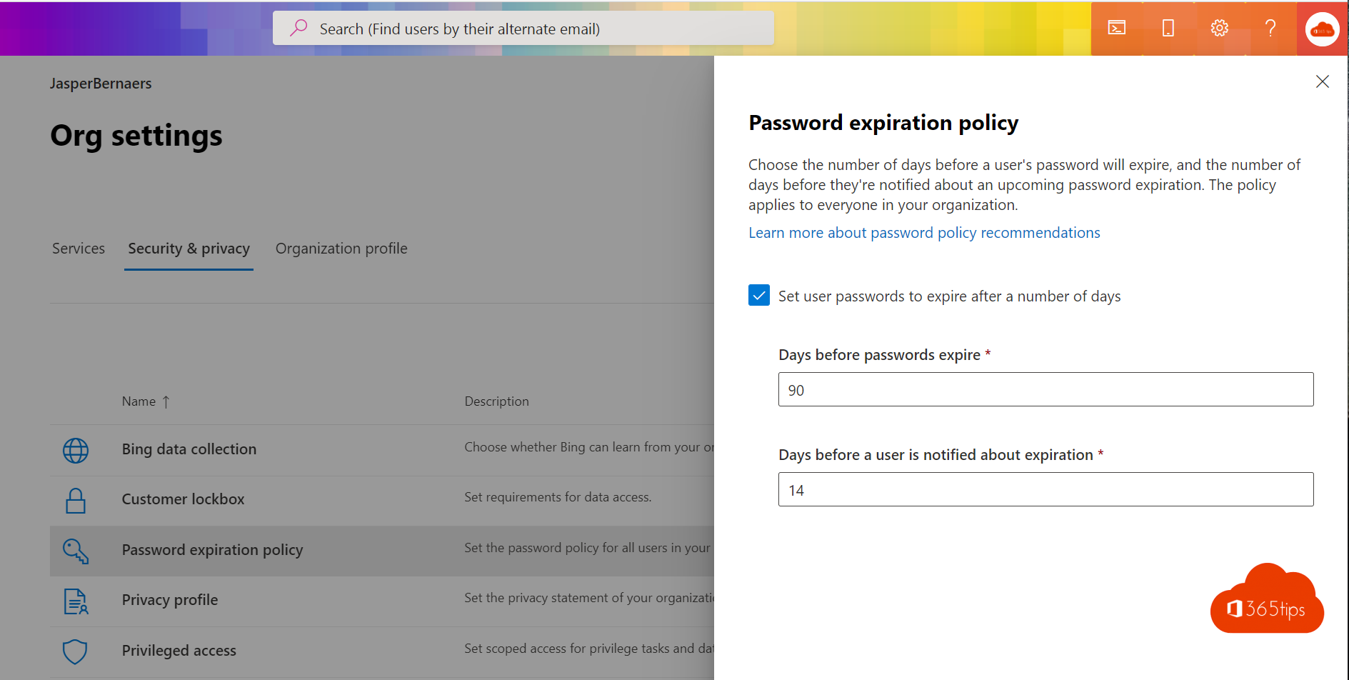 Set Password Expiration Policy In Microsoft 365 Tenant Level