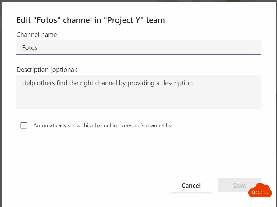 Edit Channel Microsoft Teams