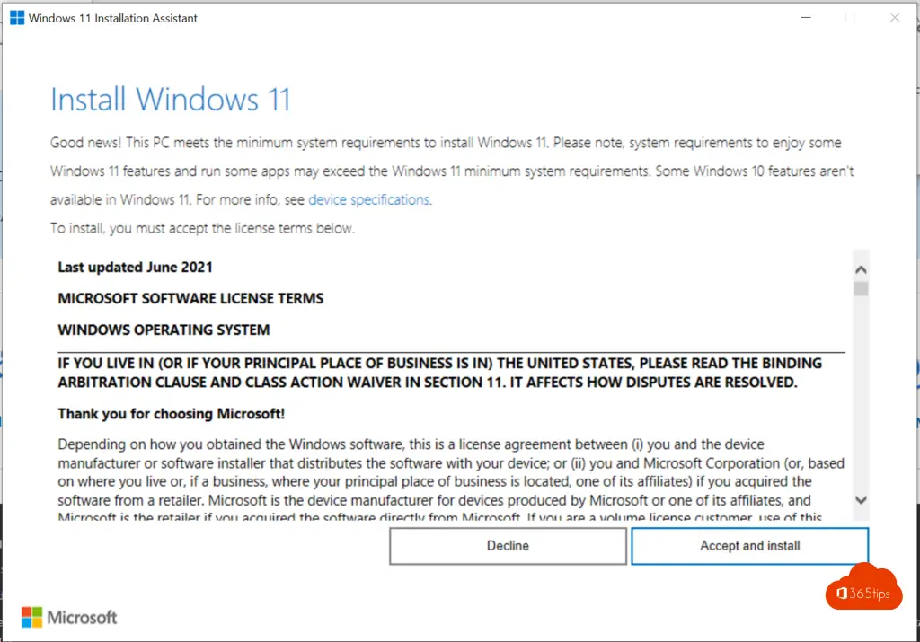Windows 11 Installationsdruckbildschirm