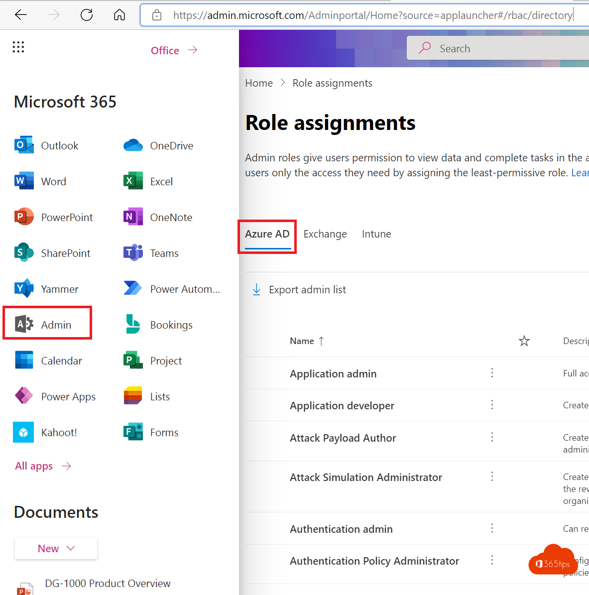Attribution des rôles dans Microsoft 365 - Office 365 - manuel