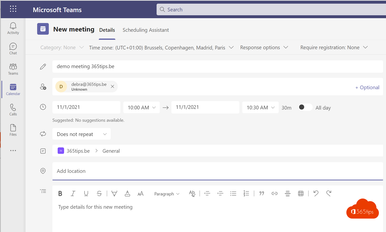 📅 How can you schedule a Microsoft Teams meeting in your calendar?