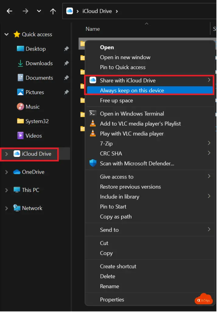 disable icloud sync windows