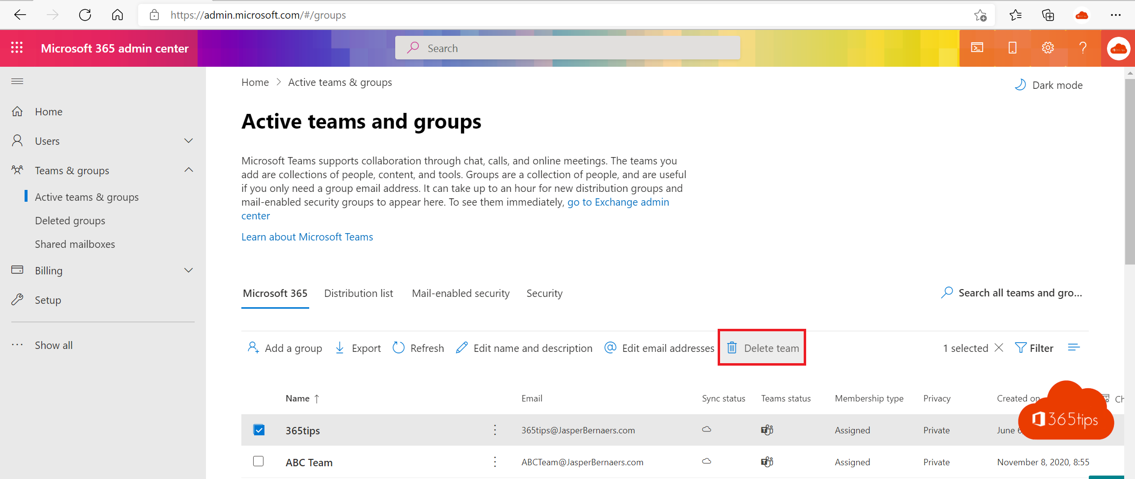 So entfernen Sie eine Office 365 Gruppe oder Verteilergruppe mit PowerShell