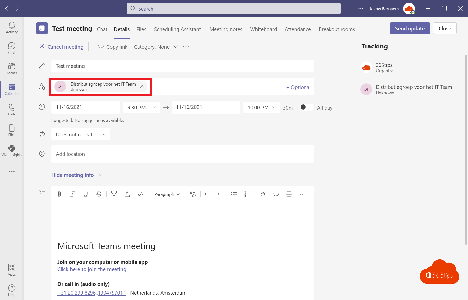 📝 ¿Cómo añadir una lista de distribución o un grupo de Office 365 a tu reunión de Teams ?