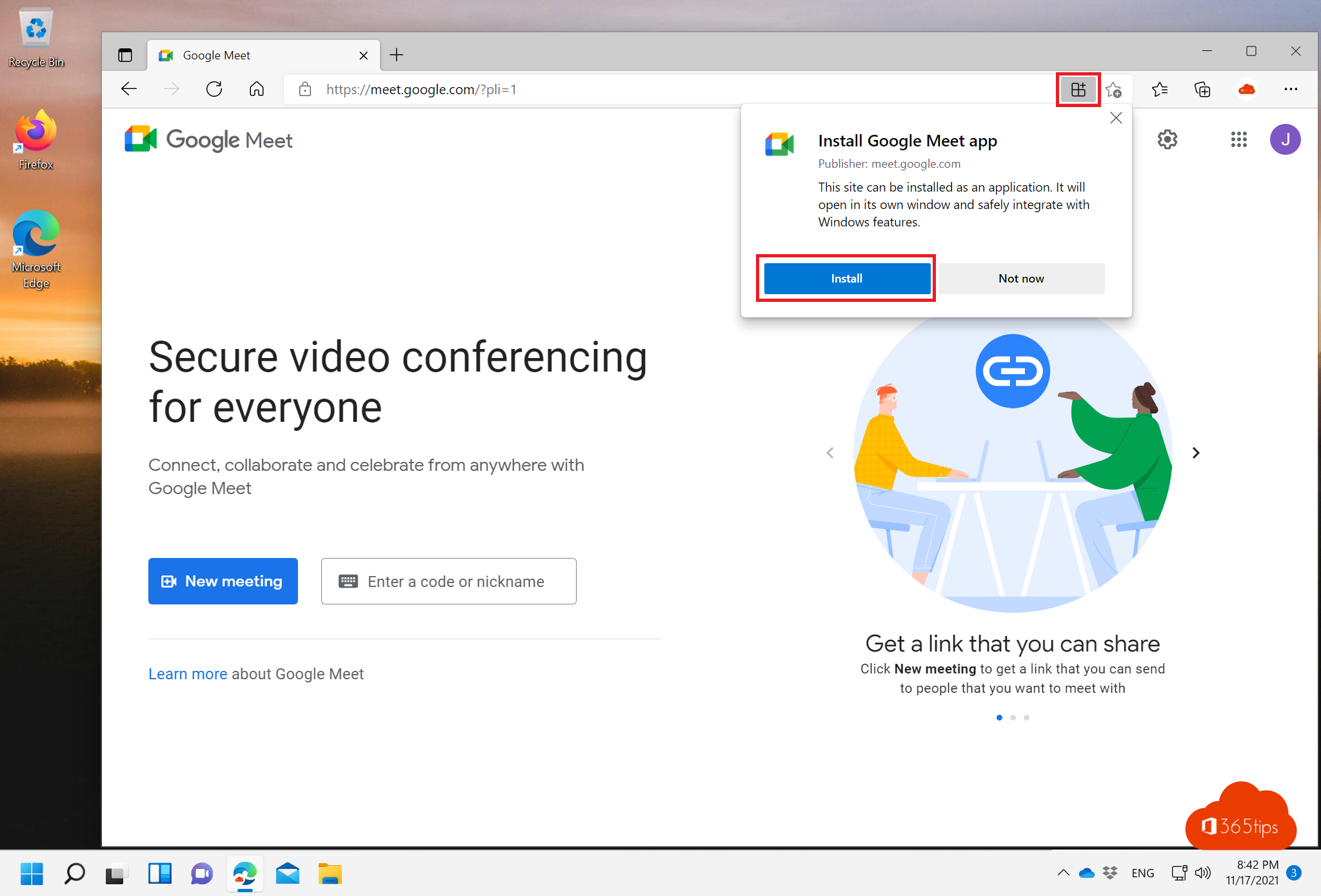 Download and install Google Meet on your Windows computer