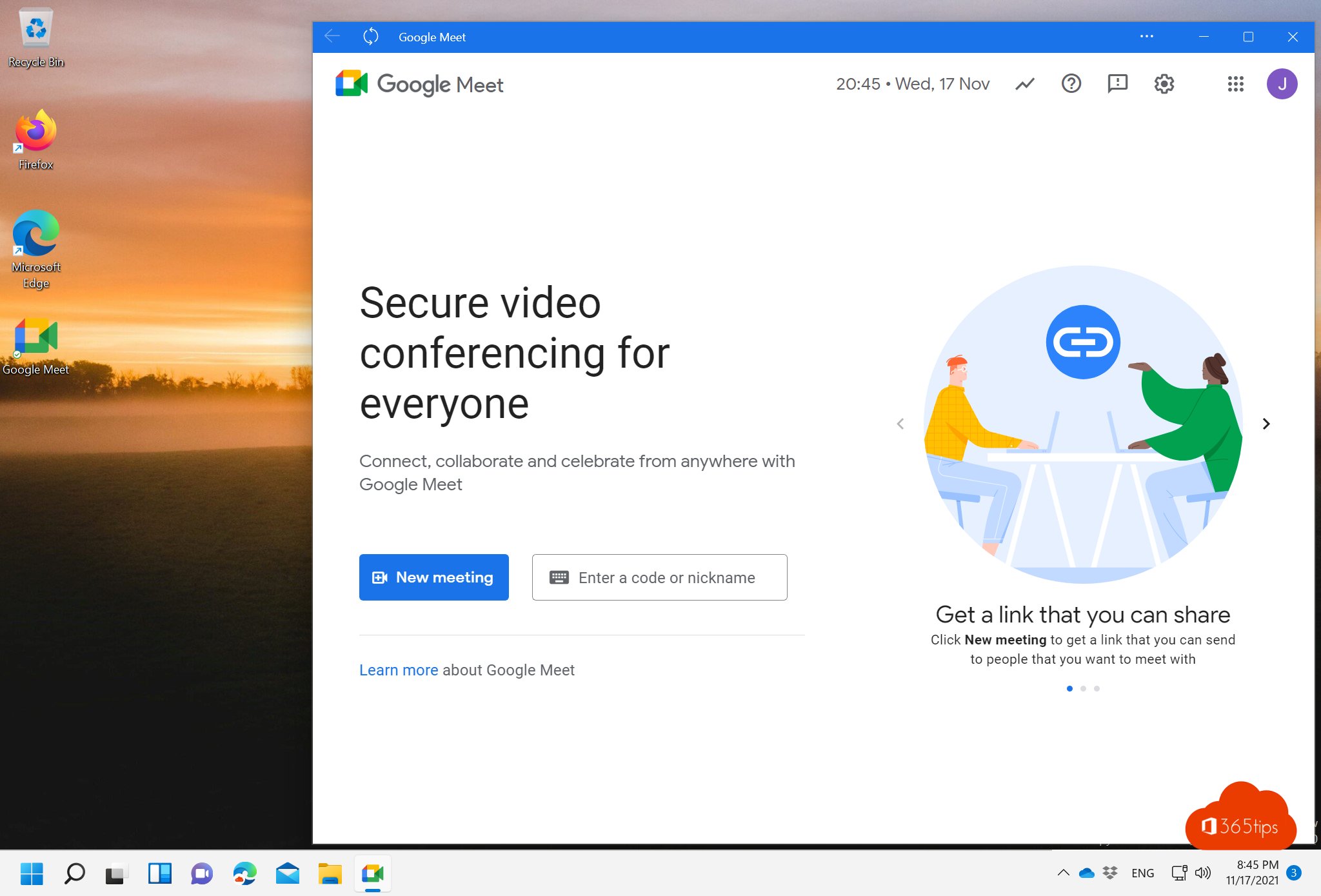 Téléchargez et installez Google Meet sur votre ordinateur Windows .