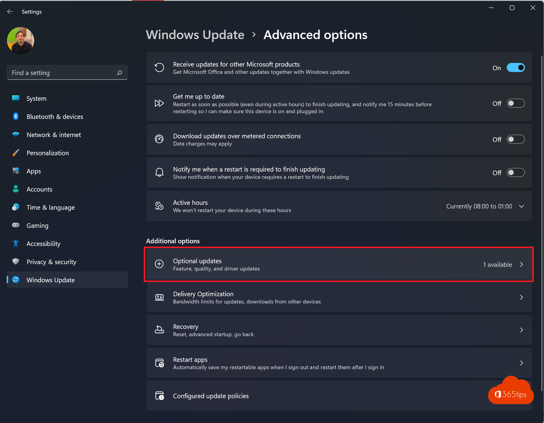 Cómo recibir actualizaciones para otros productos de Microsoft en Windows 11 - Actualizaciones opcionales