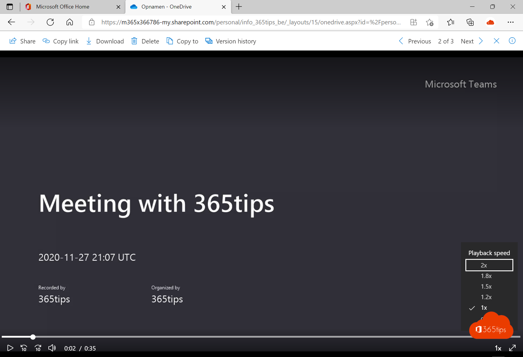 How to play back a recording of a MicrosoftTeams meeting in an accelerated manner? 🚀🕒