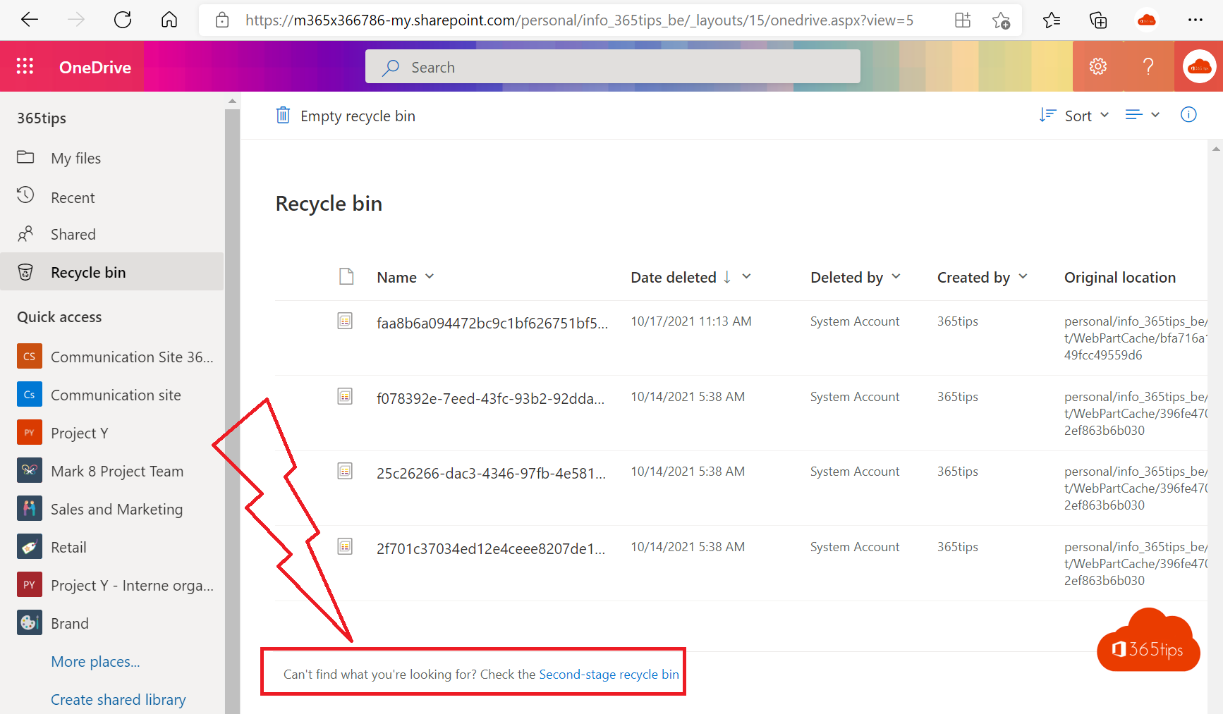 How to recover OneDrive for business files up to 90 days after deletion?