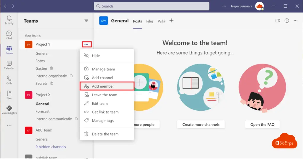 Inviting people from outside the organization into Microsoft Teams