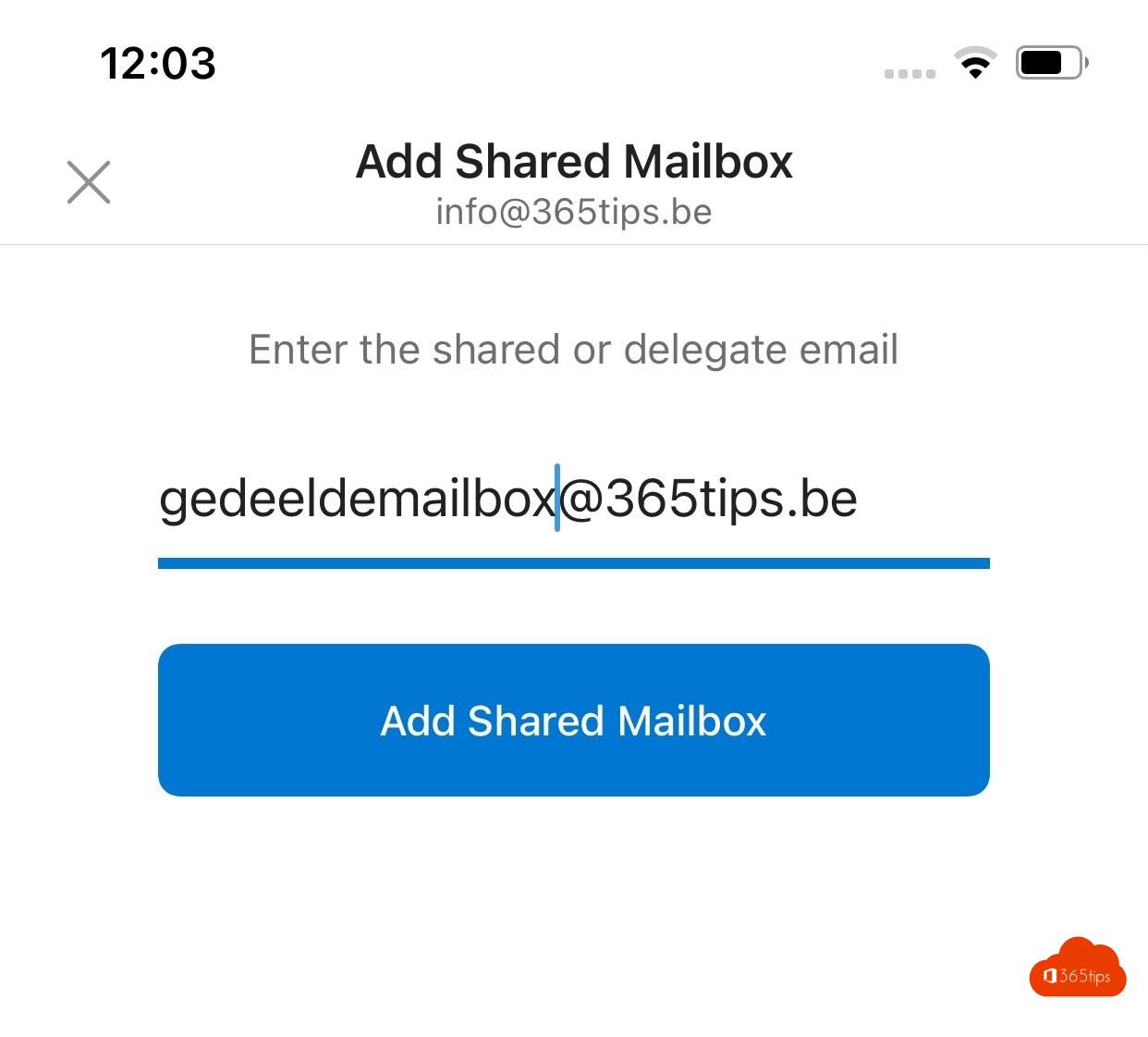 shared mailbox office 365 outlook app