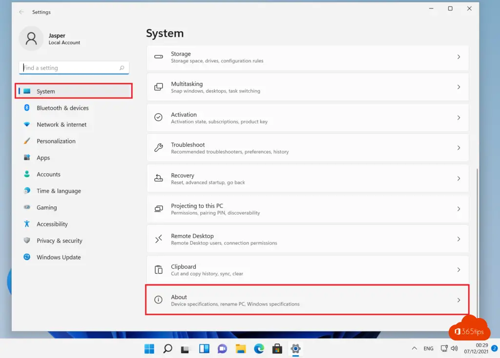 Windows 11 - System About